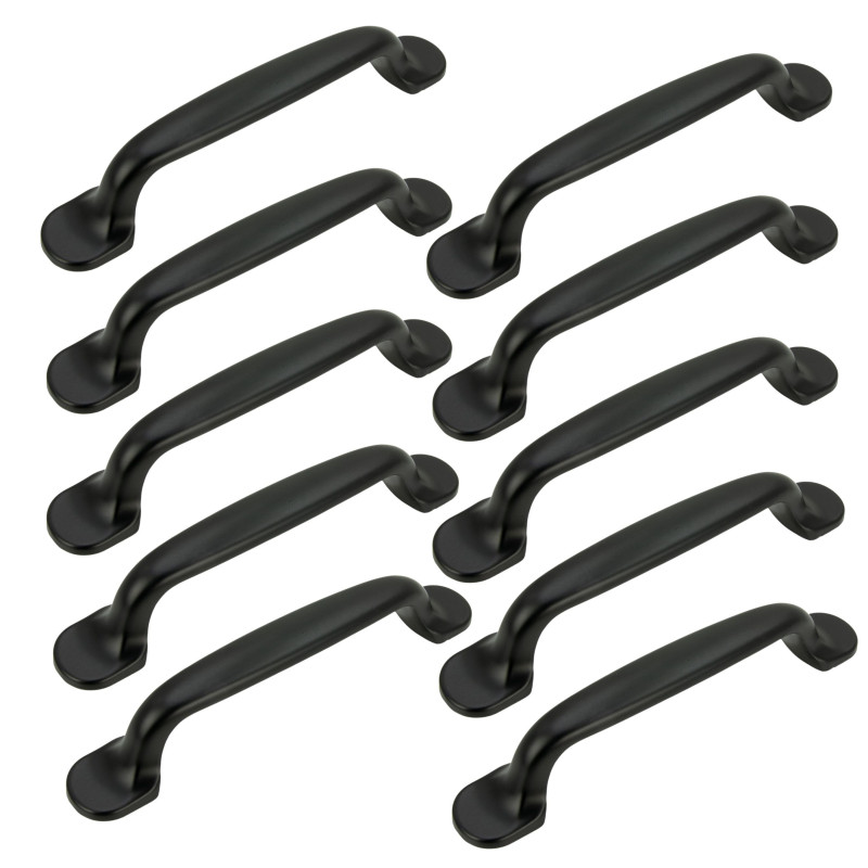 10 x Uchwyt meblowy czarny 96 mm metalowy