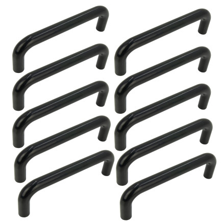 10 x Uchwyt meblowy czarny 96 mm plastikowy uchwyt