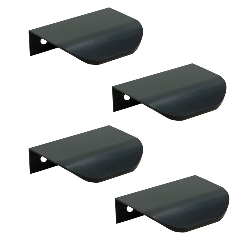 4 x Uchwyt meblowy krawędziowy 50 mm czarny