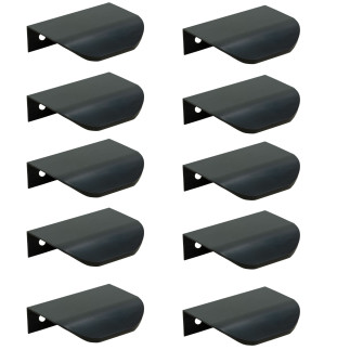 10 x Uchwyt meblowy krawędziowy 50 mm czarny
