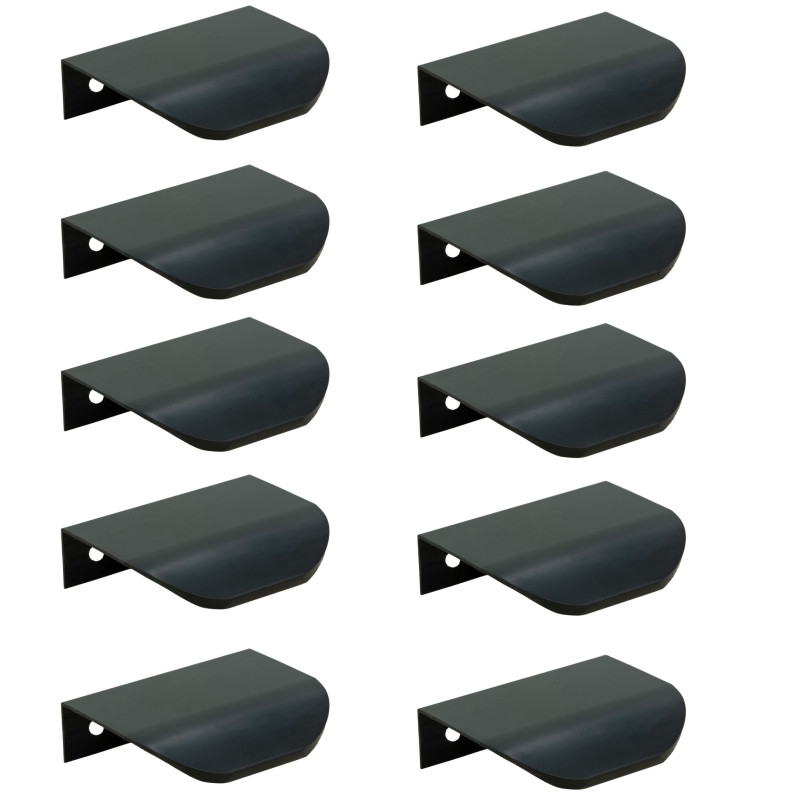 10 x Uchwyt meblowy krawędziowy 50 mm czarny