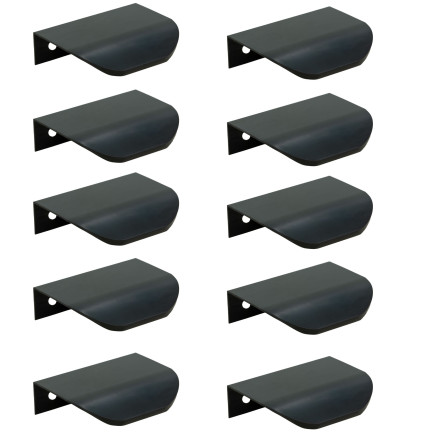 10 x Uchwyt meblowy krawędziowy 50 mm czarny