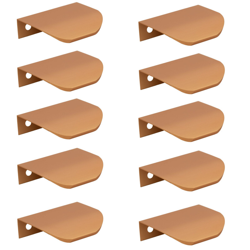 10 x Uchwyt meblowy krawędziowy 50 mm miedziany