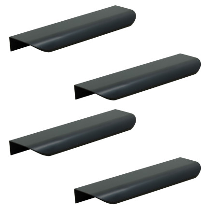 4 x Uchwyt meblowy krawędziowy 130 mm czarny
