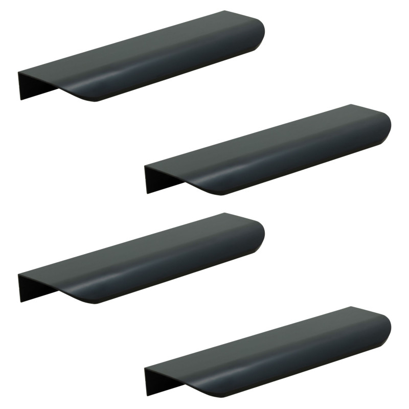 4 x Uchwyt meblowy krawędziowy 350 mm czarny