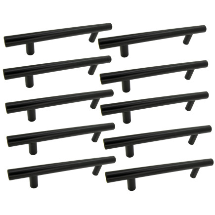 10 x Uchwyt meblowy Reling 96 mm czarny