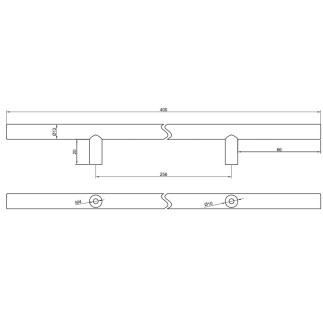 4 x Uchwyt meblowy Reling 256 mm czarny