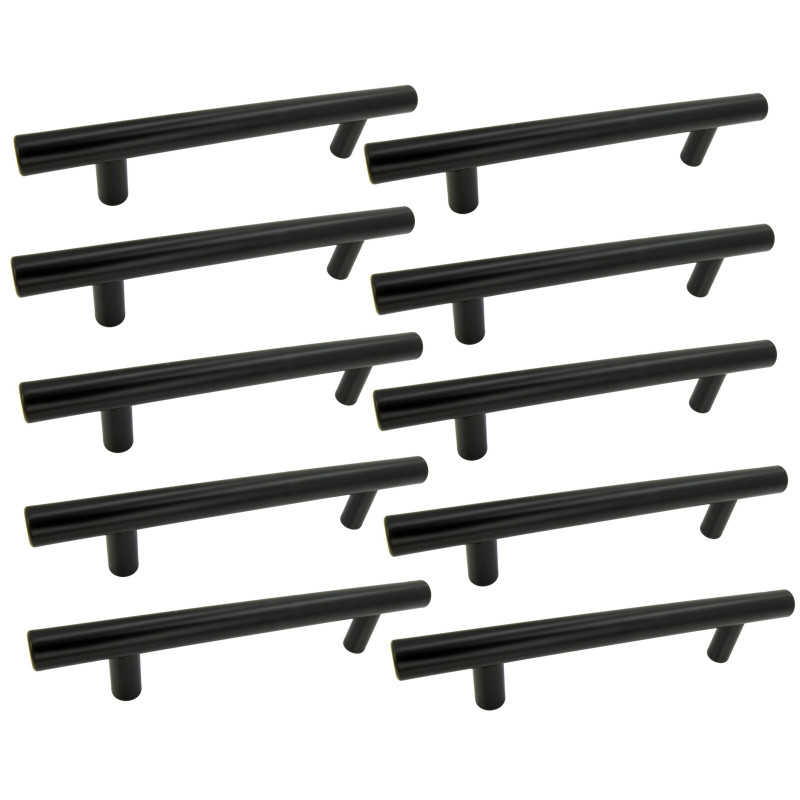 10 x Uchwyt meblowy Reling 128 mm czarny