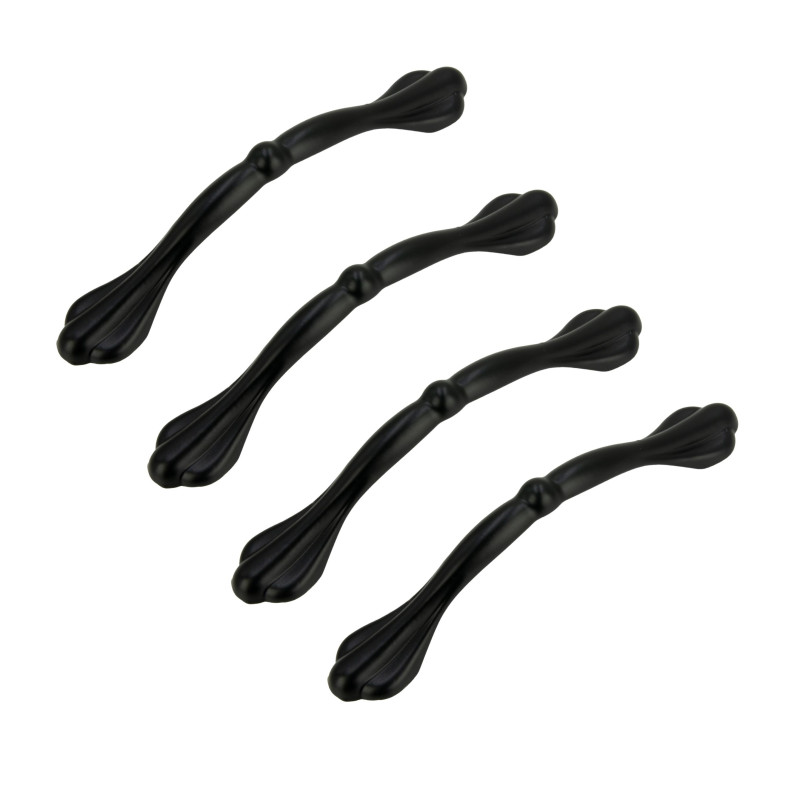 4 x Uchwyt meblowy czarny 96 mm metalowy