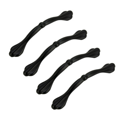 4 x Uchwyt meblowy czarny 96 mm metalowy