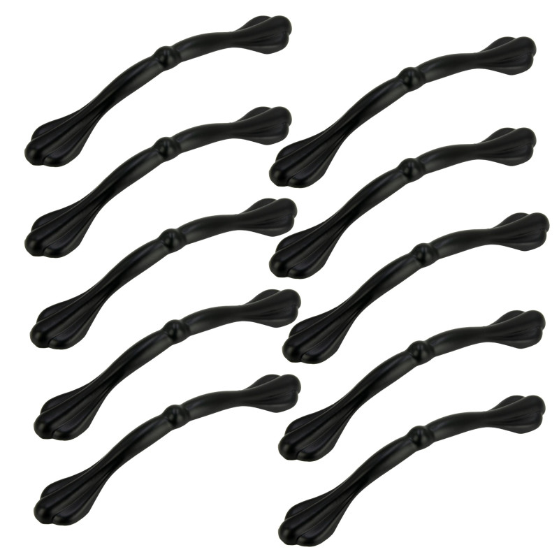 10 x Uchwyt meblowy czarny 96 mm metalowy