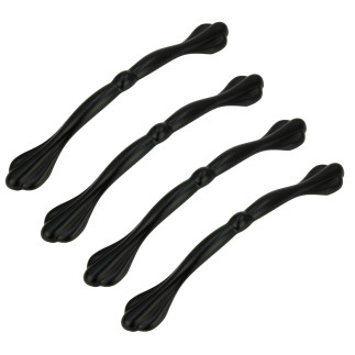 4 x Uchwyt meblowy czarny 128 mm metalowy