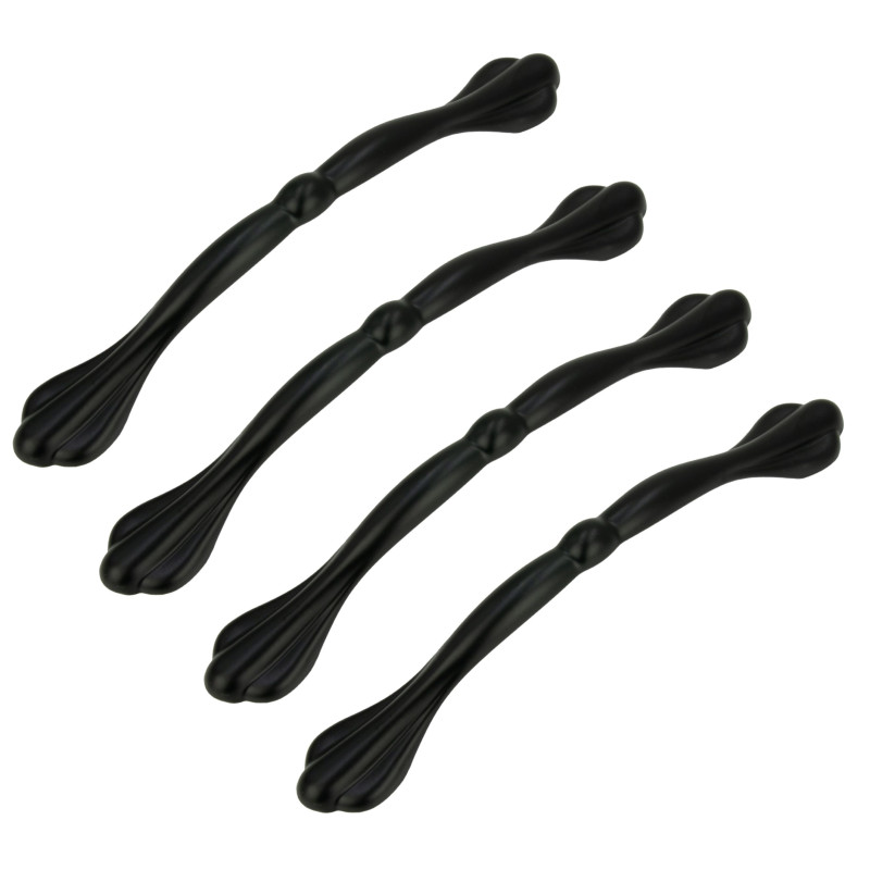 4 x Uchwyt meblowy czarny 128 mm metalowy