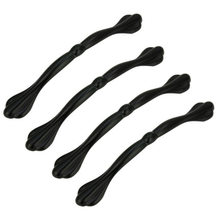 4 x Uchwyt meblowy czarny 128 mm metalowy