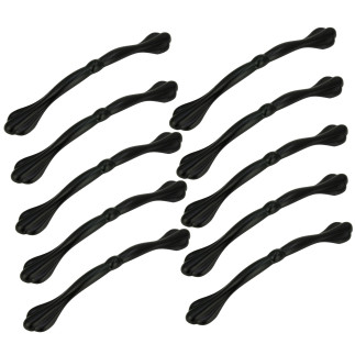 10 x Uchwyt meblowy czarny 128 mm metalowy