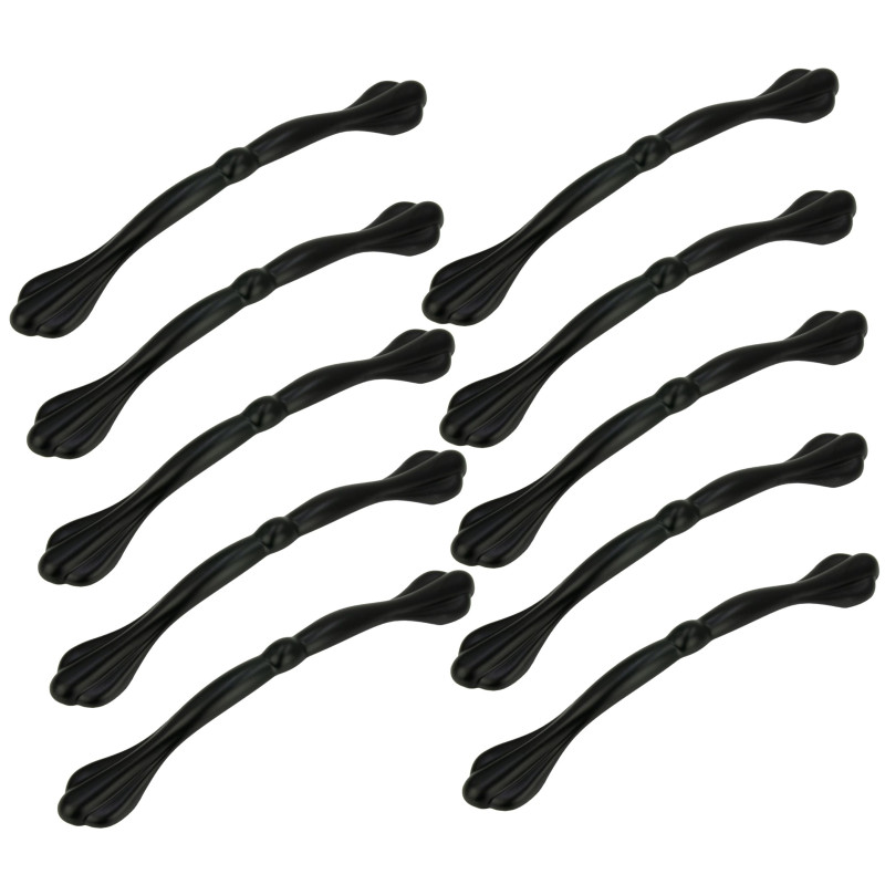 10 x Uchwyt meblowy czarny 128 mm metalowy