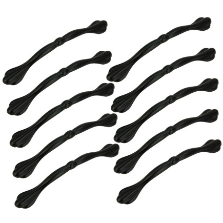 10 x Uchwyt meblowy czarny 128 mm metalowy