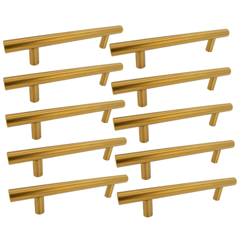 10 x Uchwyt meblowy Reling 128 mm złoty