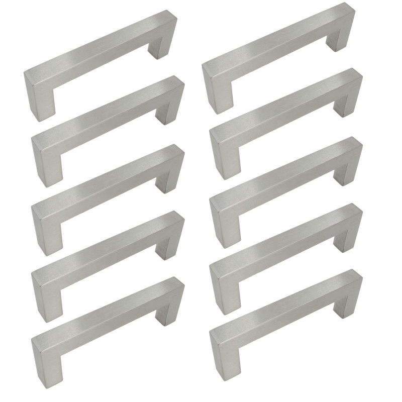 10 x Uchwyt meblowy klasyczny 128 mm srebrny