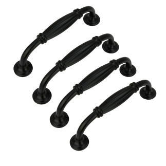 4 x Uchwyt meblowy czarny 96 mm metalowy