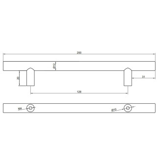 10 x Uchwyt meblowy Reling 128 mm złoty