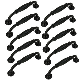 10 x Uchwyt meblowy czarny 96 mm metalowy