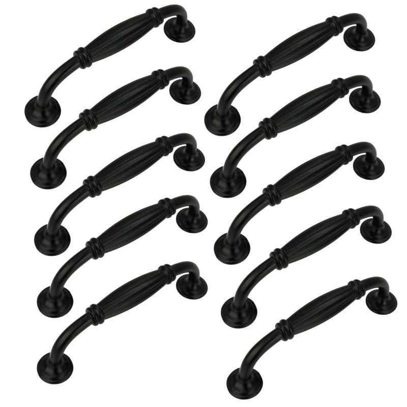 10 x Uchwyt meblowy czarny 96 mm metalowy