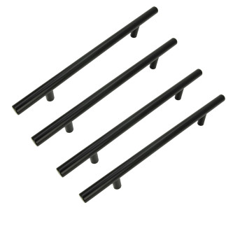 4 x Uchwyt meblowy Reling 160 mm czarny