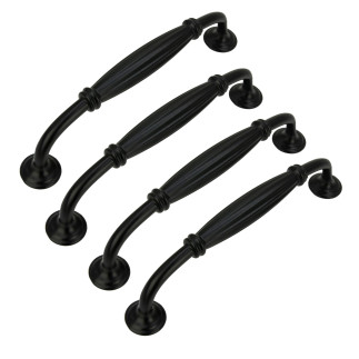 4 x Uchwyt meblowy czarny 128 mm metalowy