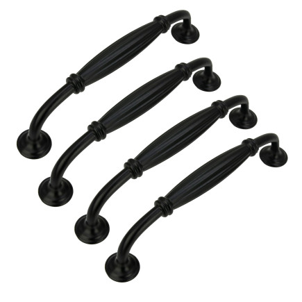 4 x Uchwyt meblowy czarny 128 mm metalowy