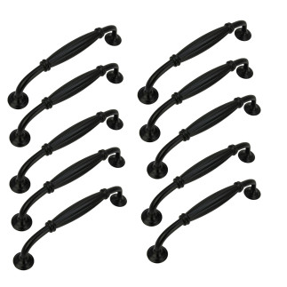 10 x Uchwyt meblowy czarny 128 mm metalowy