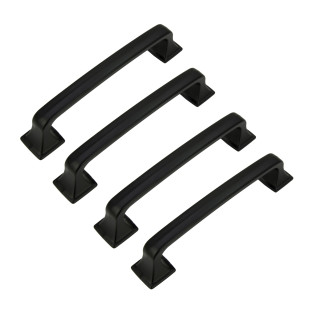 4 x Uchwyt meblowy czarny 96 mm metalowy