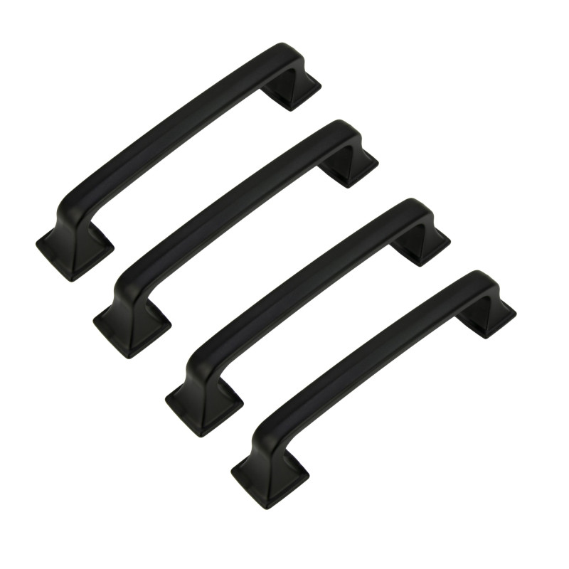 4 x Uchwyt meblowy czarny 96 mm metalowy