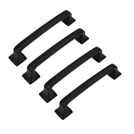 4 x Uchwyt meblowy czarny 96 mm metalowy