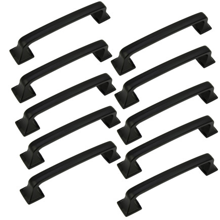 10 x Uchwyt meblowy czarny 96 mm metalowy