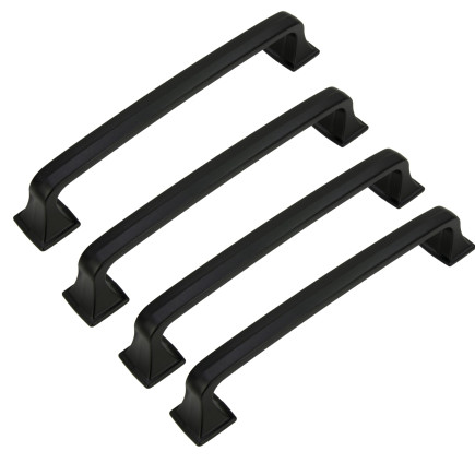 4 x Uchwyt meblowy czarny 128 mm z metalu