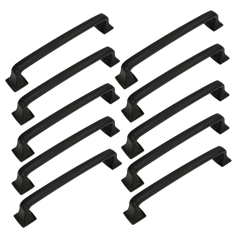 10 x Uchwyt meblowy czarny 128 mm z metalu