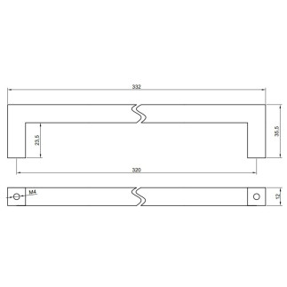 4 x Uchwyt meblowy klasyczny 320 mm srebrny
