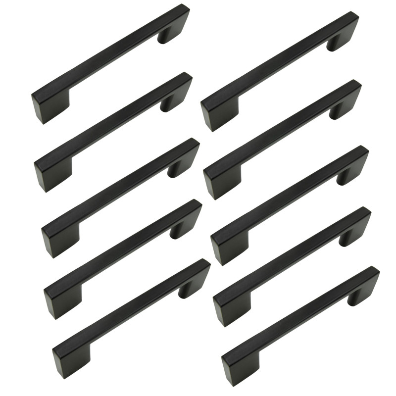 10 x Uchwyt meblowy czarny 96 mm metalowy