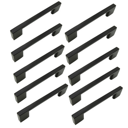 10 x Uchwyt meblowy czarny 96 mm metalowy