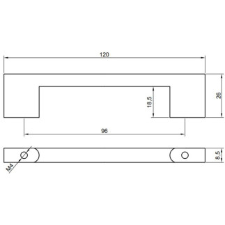 10 x Uchwyt meblowy czarny 96 mm metalowy