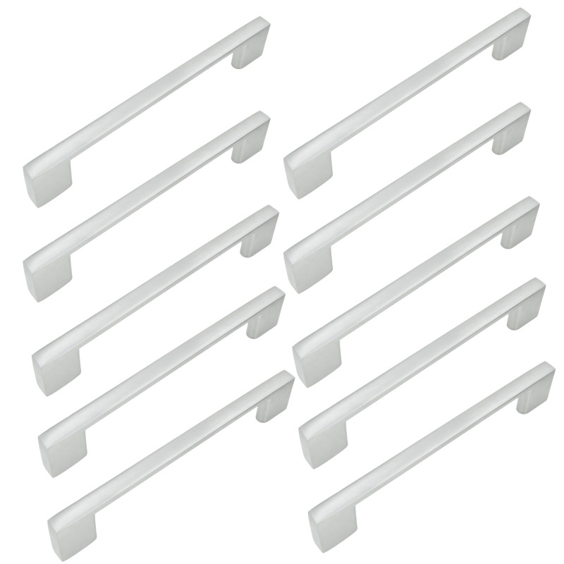 10 x Uchwyt meblowy srebrny 128 mm metalowy