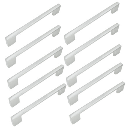 10 x Uchwyt meblowy srebrny 128 mm metalowy