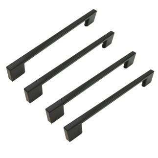 4 x Uchwyt meblowy czarny 160 mm metalowy