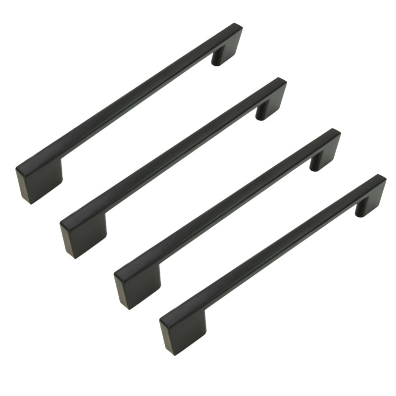 4 x Uchwyt meblowy czarny 160 mm metalowy