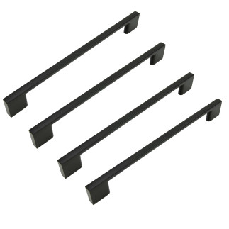 4 x Uchwyt meblowy czarny 192 mm metalowy