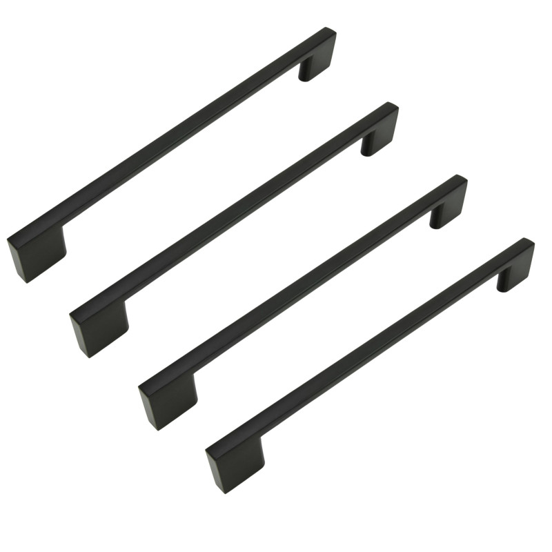 4 x Uchwyt meblowy czarny 192 mm metalowy