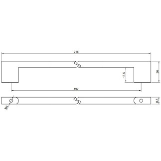 4 x Uchwyt meblowy czarny 192 mm metalowy