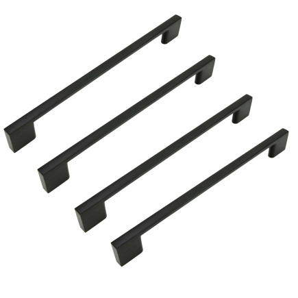 4 x Uchwyt meblowy czarny 224 mm metalowy