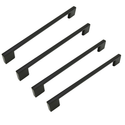 4 x Uchwyt meblowy czarny 256 mm metalowy